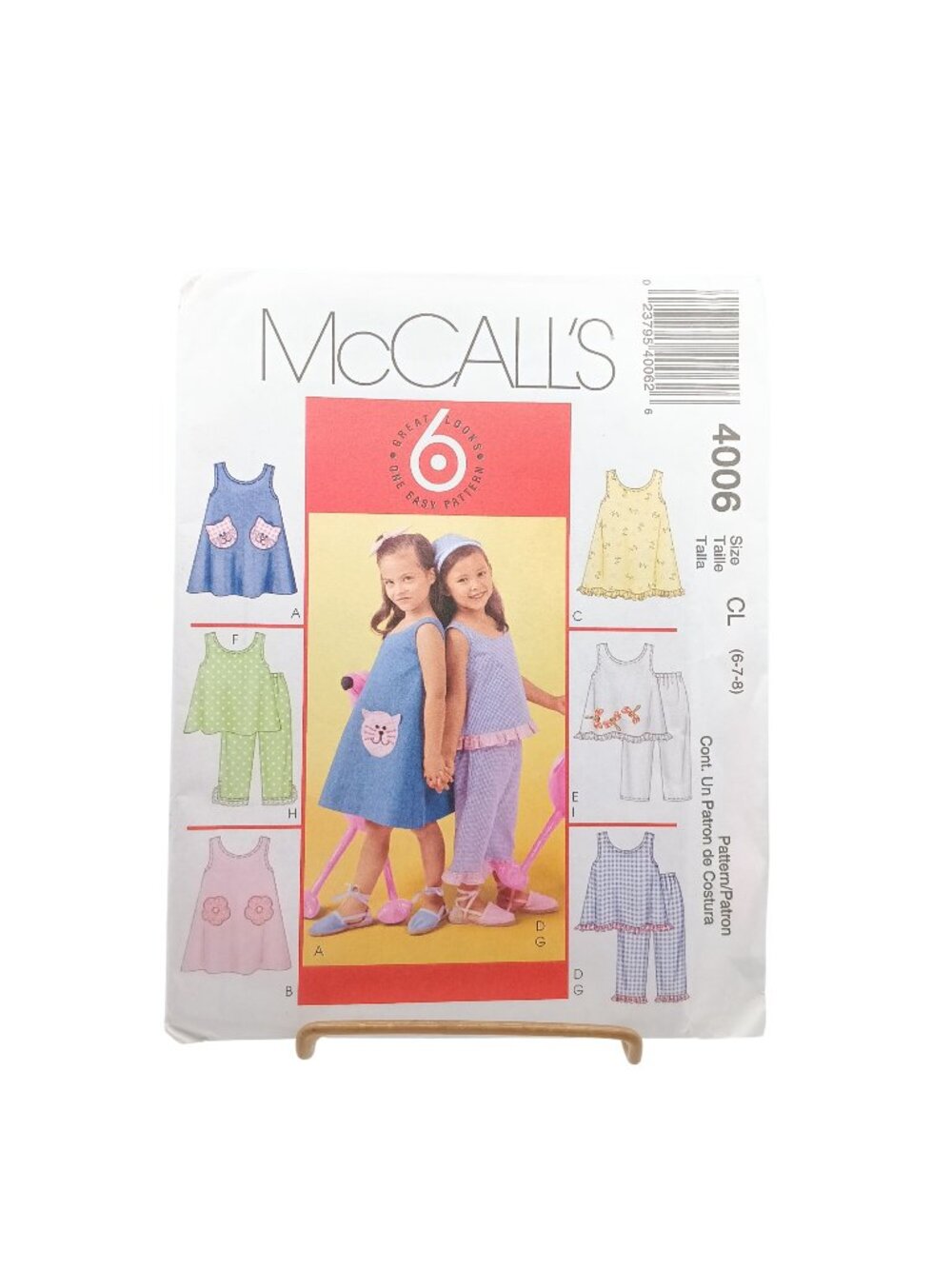 UNCUT McCalls Pattern 4006 Girls Dresses & Pajamas CL Size 6-7-8 Sewing Patterns